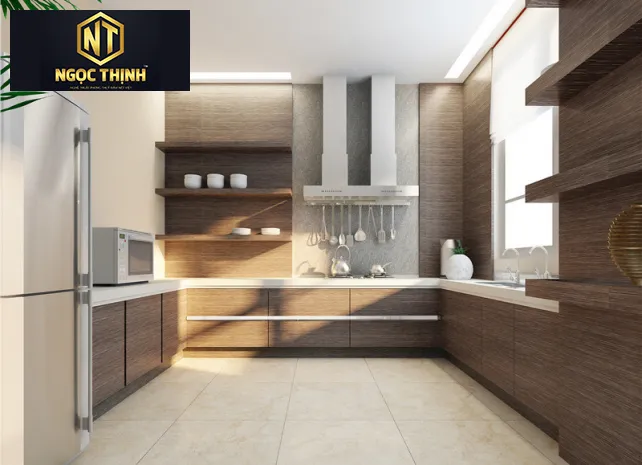 Xưởng Nội Thất Ngọc Thịnh Biên Hòa - Tủ bếp gỗ melamine hiện đại, cao cấp, sang trọng - TBNT20